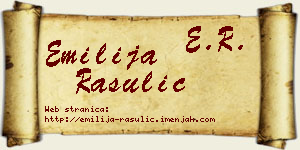Emilija Rasulić vizit kartica
